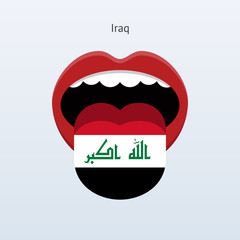 Iraq language. Abstract human tongue. © Vector Icons