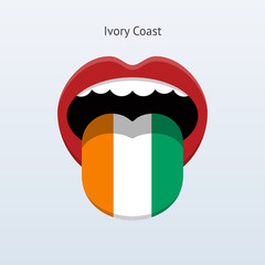 Ivory Coast language. Abstract human tongue.