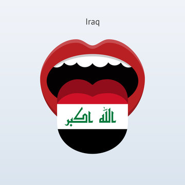Iraq language. Abstract human tongue.