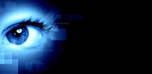 Eye on technology background.