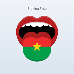 Burkina Faso language. Abstract human tongue.