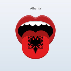 Albania language. Abstract human tongue.