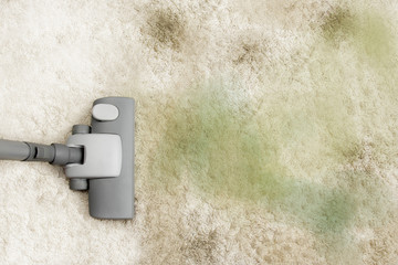 Vacuuming very dirty carpet