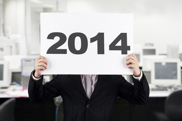 Businessman with New Year 2014