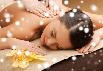 woman in spa salon getting massage