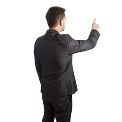 Backward portrait of a business man