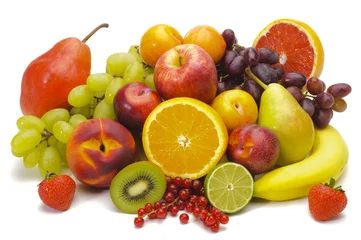 Poster Gruppe von frischen gemischten Früchten © Wolfilser