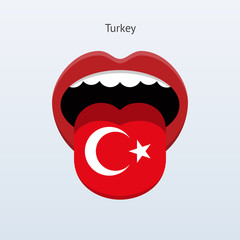 Turkey language. Abstract human tongue.