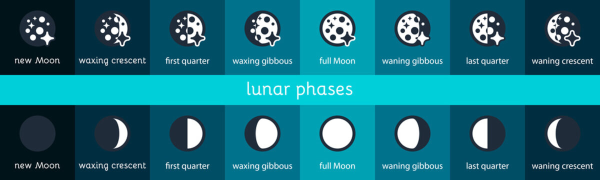 Moon flat icons