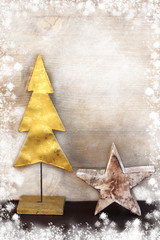 Winterly Christmas decoration over vintage background