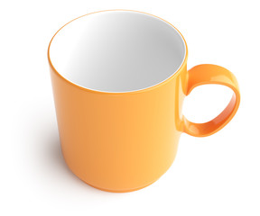 empty orange mug