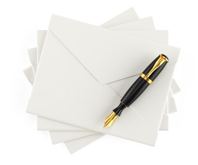 envelopes and pen