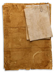 old papers isolated on white