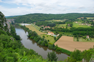 Landscape with river the Lot in France