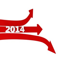 3D path arrows with year 2014