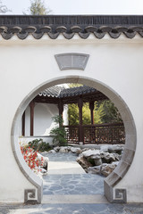 Naklejka premium A View of Oriental Garden with Art Deco