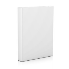 Blank book cover over white background with reflection