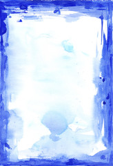 Blue watercolor frame
