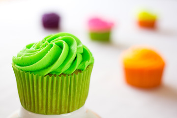Bright colorful cupcakes