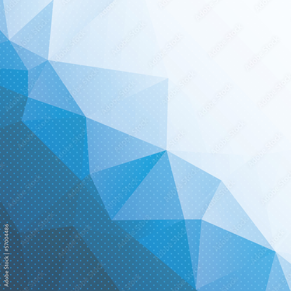 Sticker abstract blue triangle background with dots
