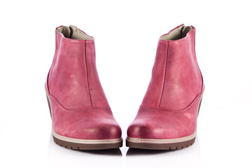 Winter shoes isolated on a white background. female boots