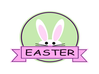 easter template banner with rabbit