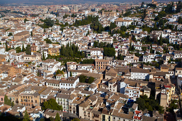 Fototapeta na wymiar Szeroki Widok Granada, Hiszpania