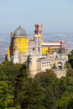 Famous palace of Pena in Sintra, Portugal