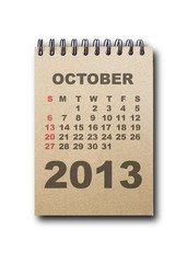 calendar 2014 on recycle paper