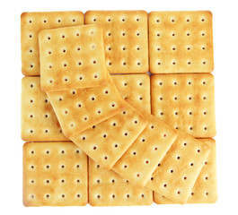 Delicious crackers isolated on white