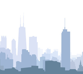 Chicago morning skyline - Vector