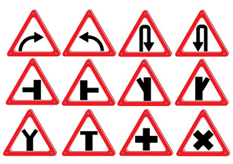Vector red  traffic sign isolated on white background