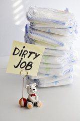 changing diapers is a dirty job