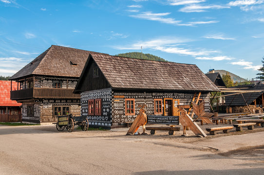Painted Wooden Houses in Village Cicmany