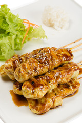 Grilled chicken skewers