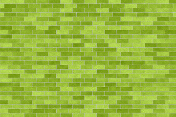 Closeup of green brick wall