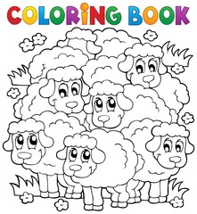 Obraz premium Coloring book sheep theme 2