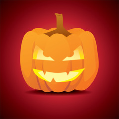 Classic scary pose of halloween pumpkin - illustration