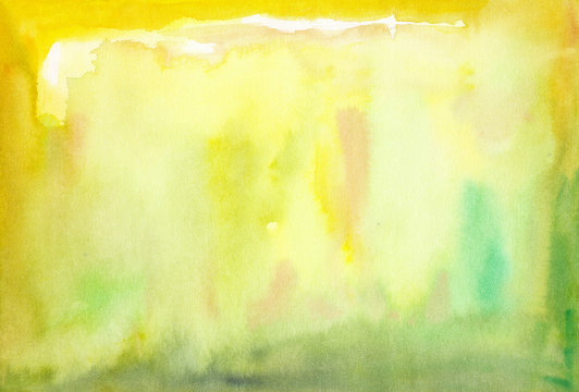 Yellow Green Watercolor Background