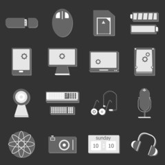 Electronic device icon on dark background