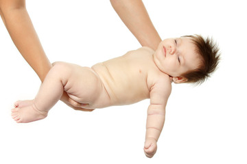 cute sleeping baby, studio shot