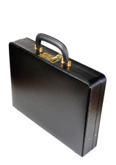black leather Briefcase with combination lock