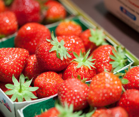close-up of sweet strawberries