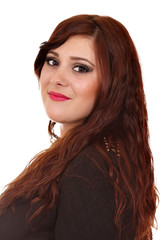 Naklejka premium beautiful girl portrait on white