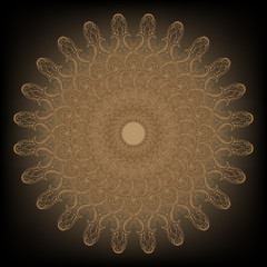 Decorative gold flower with vintage round patterns!!!