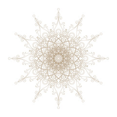 Decorative gold flower with vintage round patterns....