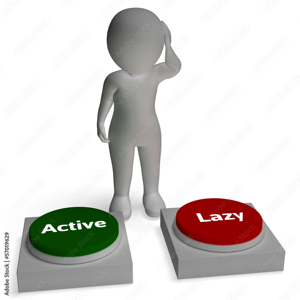 Aufkleber active lazy buttons shows proactive or relaxing lifestyle