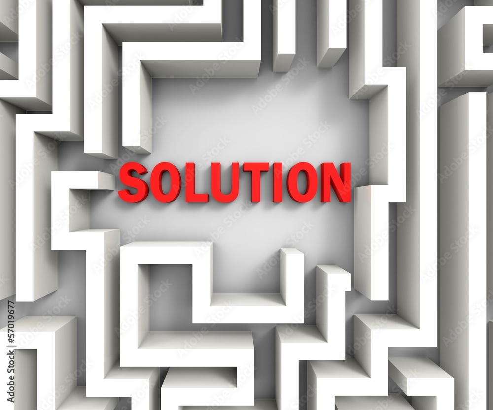 Poster solution in maze shows puzzle solved