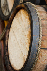 Wooden wine barrels