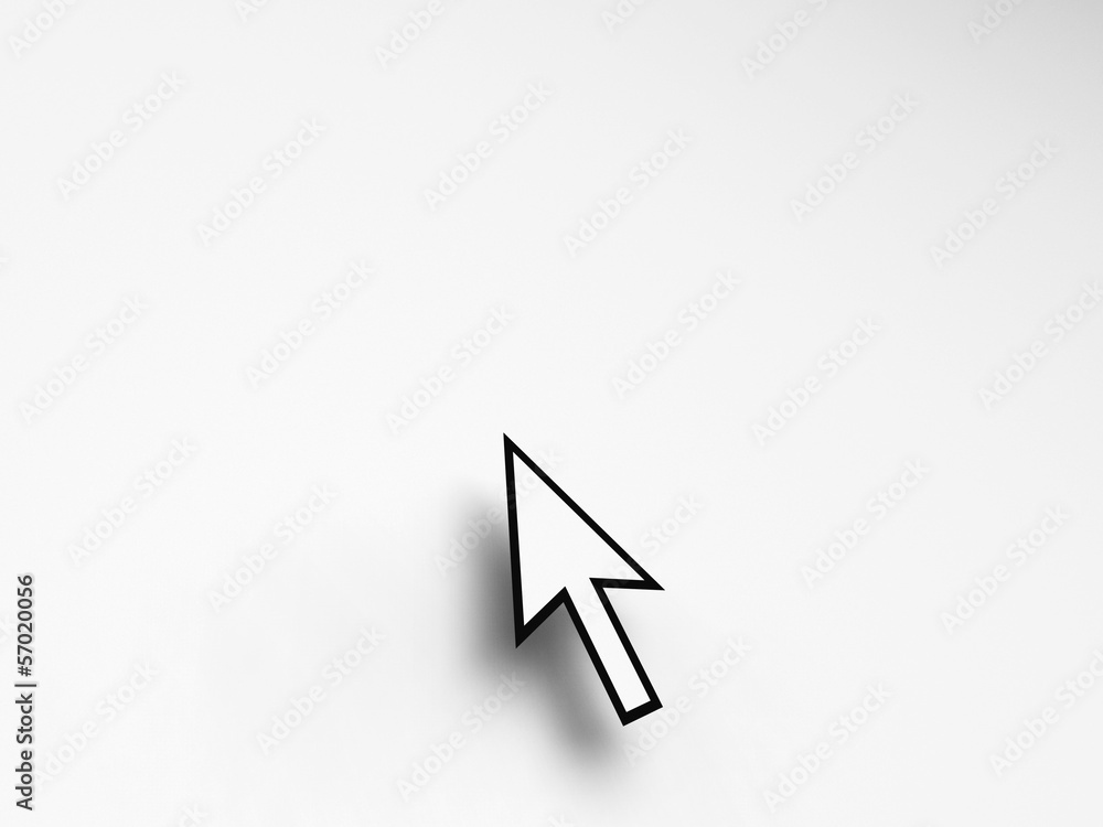 Aufkleber mouse pointer on blank background shows empty copyspace website